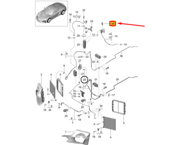 95561313702 - Porsche Boxster Spyder 981 A/C Pressure Sensor 95561313702 NEW GENUINE