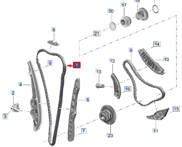 95810915811 - Porsche Cayenne 9y0 Control Chain 95810915811 NEW ORIGINAL