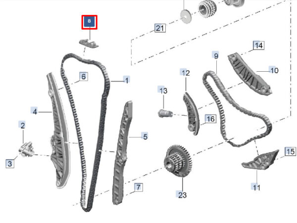 95810946910 - Porsche Cayenne 9y0 Control Chain Slide Rail 95810946910 NEW Original