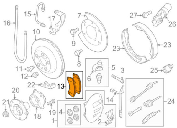 95835293980 - Porsche Cayenne 92a Rear Brake Pading Set 95835293980 NEW GENUINE