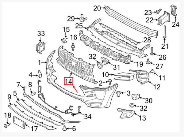 95B807683AA1E0 - Porsche Macan 95b Front Bumper Cooler Grill Center 95B807683AA1E0 NEW