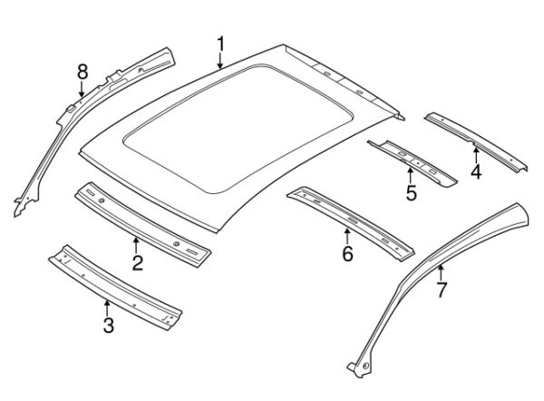 95B809199BYGRV - OEM GENUINE PORSCHE MACAN A-PILLAR WINDSHIELD REINFORCED 95B809199BYGRV