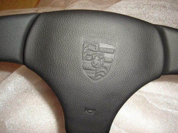 968347059008YR - New Porsche 9968 Club Sport Black Leather Steering Wheel Bearing or