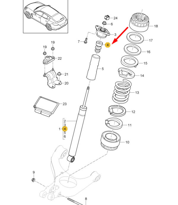 97033310506 - Porsche Panamera 970 Shock Absorber Stop Buffer 97033310506 NEW ORIGINAL