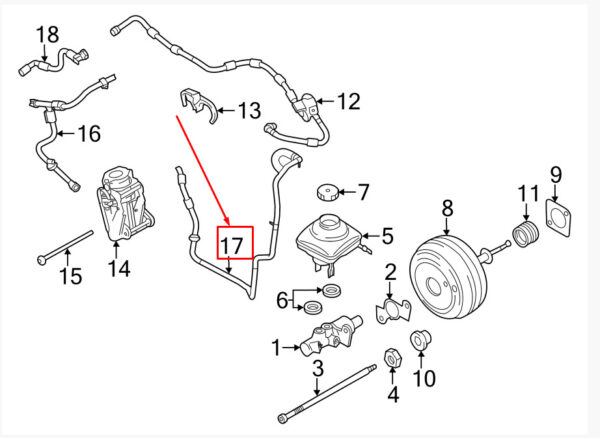 97035557123 - Porsche Panamera 970 Brake Vacuum Hose Line 97035557123 NEW Original