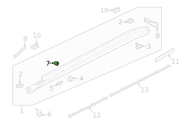 971853755 - Porsche Panamera 971 Rocker Molding Mounting Clip 971853755 NEW GENUINE