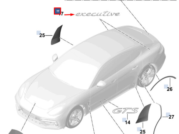 971854499B - Porsche Panamera 971 side part left, inscription 971854499B, original part