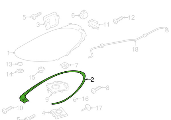 971941119 - Porsche Panamera 971 Headlight Seal Front Left 971941119 NEW GENUINE