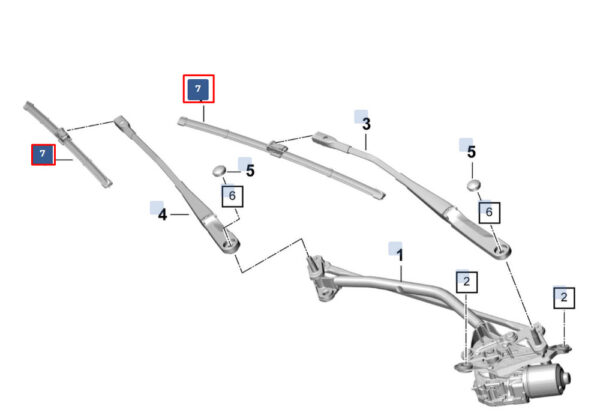 971998002 - Porsche Panamera 971 wiper arm set front right handlebar 971998002 NEW ORIGINAL