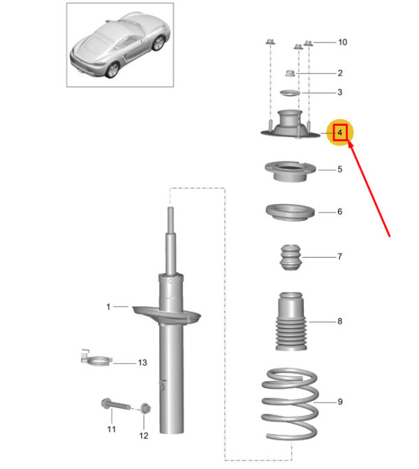 98133305901 - Porsche 718 Cayman 982 Rear Shock Absorber Bearing 98133305901 NEW GENUINE