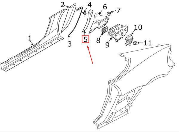 981504561801E0 - Porsche Cayman 981 Rear Left Outer Duct Flanges 981504561801E0 NEW