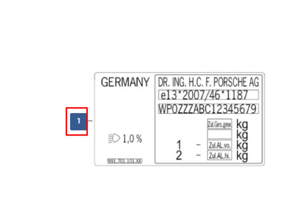 982010013CK - Porsche 718 Boxster Spyder 982 Data Plate Sticker 982010013CK NEW Original