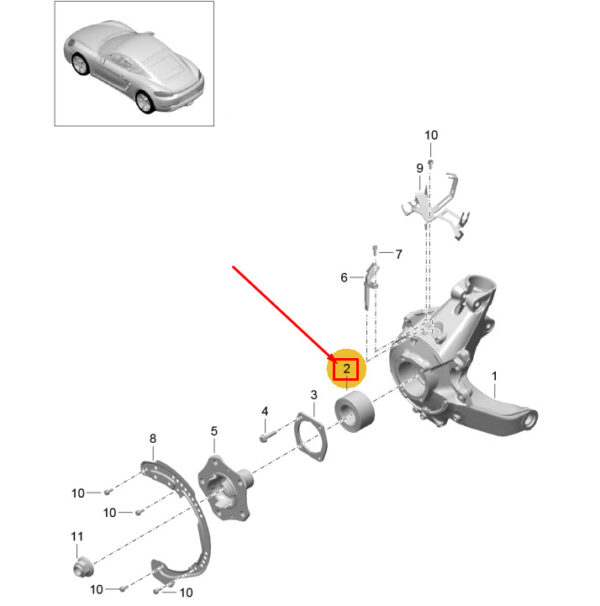 982507625A - PORSCHE 718 CAYMAN 982 REAR ANGULAR CONTACT BALL BEARING 982507625A NEW GENUINE