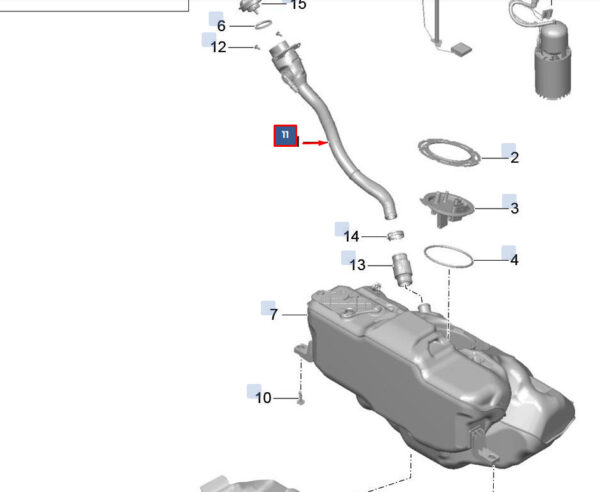 99120104414 - Porsche 718 Boxster 982 Fuel Fill Connector 99120104414 NEW Original