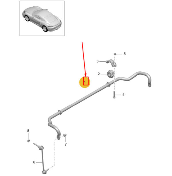 99134370511 - PORSCHE 718 CAYMAN 982 FRONT ANTI ROLL BAR 99134370511 NEW GENUINE