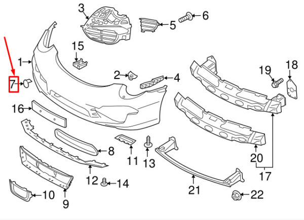 99150570300G2L - Porsche 911 991 Front Bumper Towing Eyelets 99150570300G2L NEW GENUINE