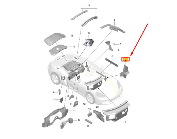 99155660502 - Porsche 718 Cayman 982, Wheel Arch, Front Left, 99155660502, Genuine Part