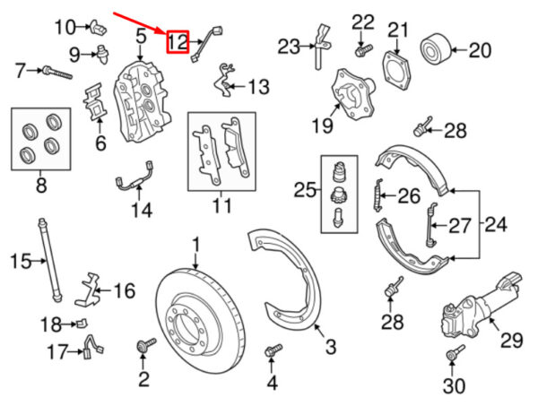99160918500 - Porsche 911 991 brake lining wear sensor front 99160918500 NEW ORIGINAL