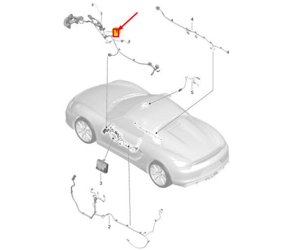 99161260156 - Porsche Boxster Spyder 981 Front Right Door Wiring RHD 99161260156 GENUINE