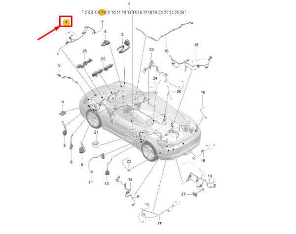 99161293811 - PORSCHE 718 CAYMAN 982 FRONT PARKING SENSOR WIRING HARNESS 99161293811 NEW GENUINE