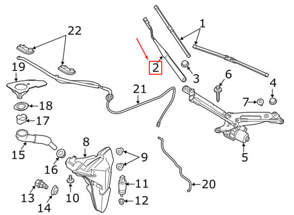 99162812102 - Porsche 911 991 left windshield wiper arm LHD 99162812102 NEW GENUINE