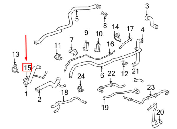 99610613654 - Porsche 911 996 HVAC heating hose 99610613654 NEW ORIGINAL