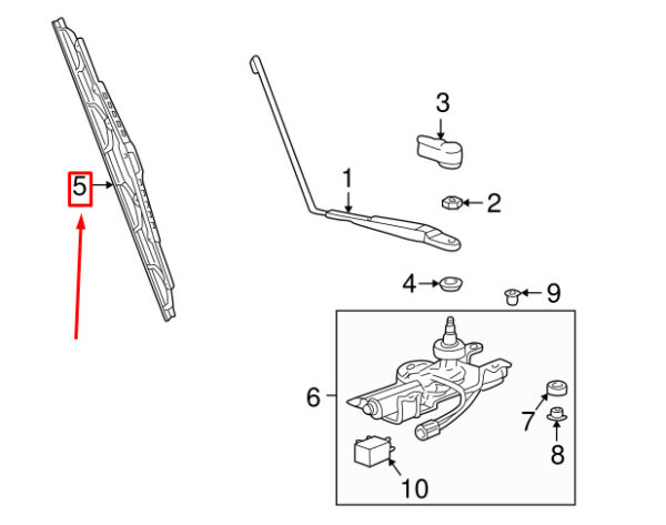 99662804501 - Porsche 991 996 rear glass wiper blade 99662804501 NEW REAL