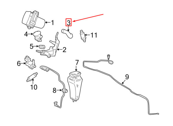 99711333902 - Porsche Cayman 987 System Line for Evaporative Emissions 99711333902 NEW