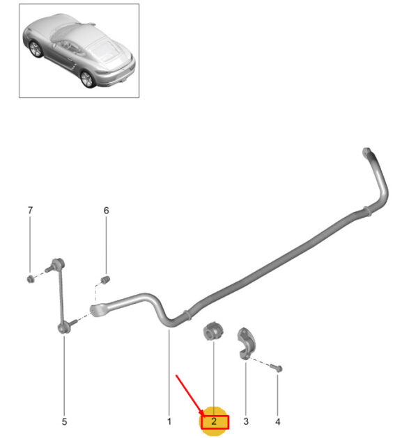 99733379290 - Porsche 718 Cayman 982 Rear Stabiliser Bracket 99733379290 NEW GENUINE