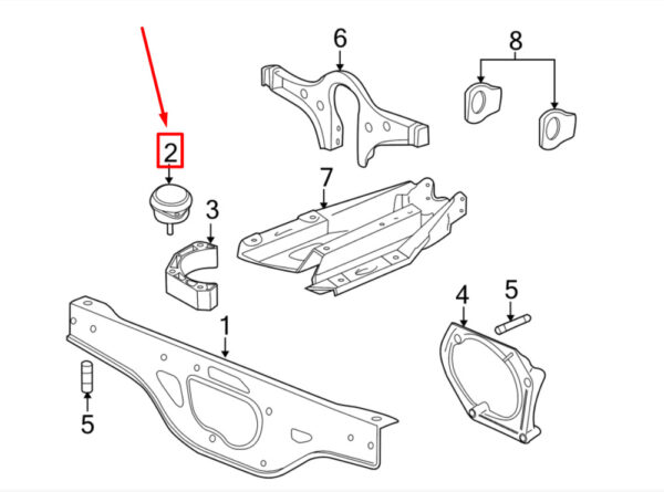 99737504907 - Porsche 911 997 Hydraulic Engine Mount 99737504907 NEW GENUINE