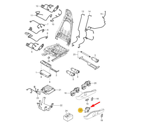 99761371401 - Porsche 911 997 adjustment switch sports seat front right 997613471 NEW ORIGINAL