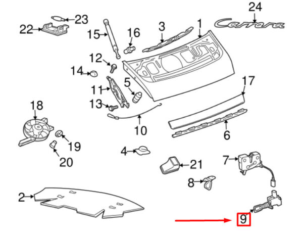 99762411801 - Porsche 911 Convertible 997 Tailgate Power Lift Motor 99762411801 NEW ORIGINAL