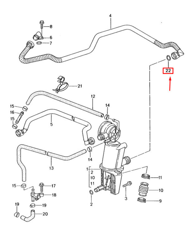99970744640 - Porsche Panamera 970 Oil Separator Pressure Line Gasket 99970744640 NEW REAL