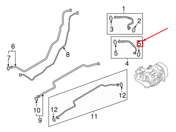 99970755741 - Porsche 718 Cayman 982 A/C Refrigerant Line O-Ring 99970755741 NEW Genuine