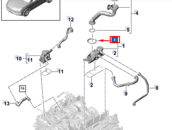 9A710372700 - Porsche Cayenne 9y0 Engine Oil Separator Gasket 9A710372700 NEW Original