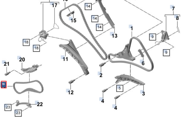 9A710951400 - Porsche Cayenne 9Y0 control chain tensioner arm rail 9A710951400 NEW ORIGINAL