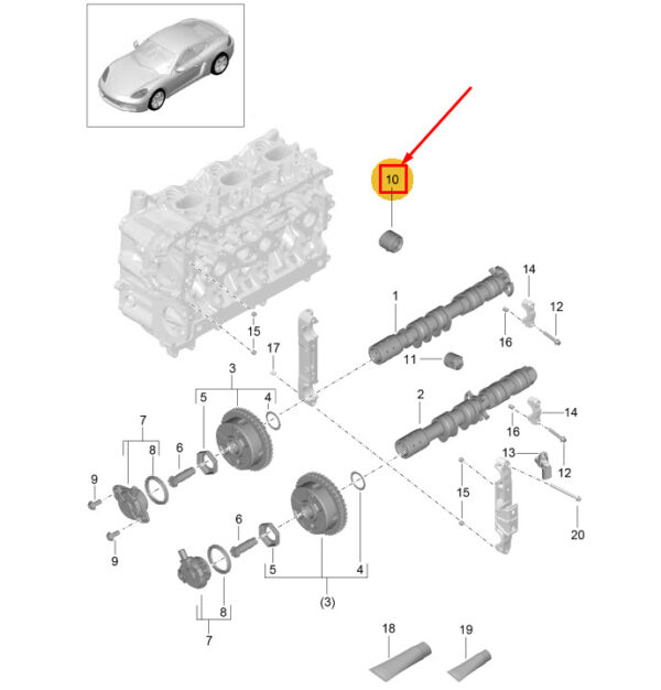 9A710967301 - Porsche 718 Cayman 982 Engine Hydraulic Valve Tappet 9A710967301 NEW GENUINE