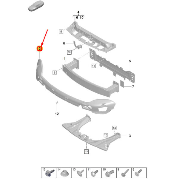 9J1807549 - Porsche Taycan front bumper foam 9J1807549 NEW ORIGINAL