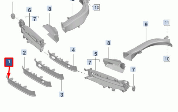 9J1807823COK1 - Porsche Taycan front bumper center trim 9J1807823COK1 NEW ORIGINAL