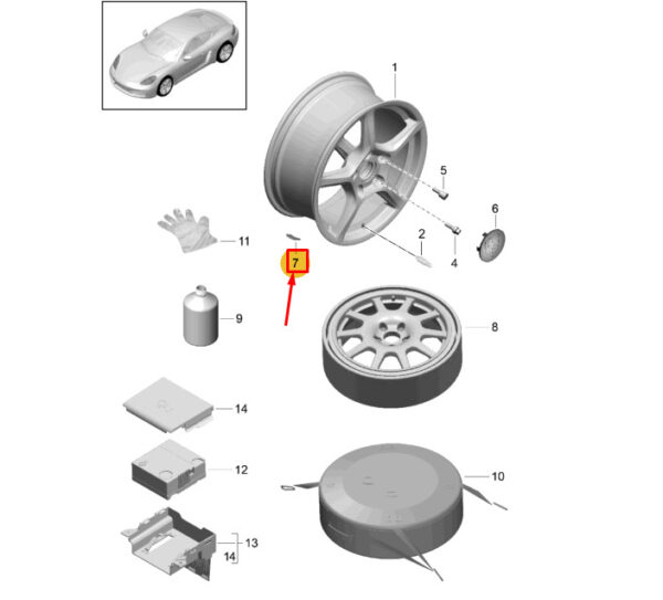 9P1601188 - Porsche 718 Cayman 982 Balance Weight 9P1601188 NEW GENUINE