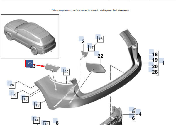 9Y0807247 - Porsche Cayenne 9y0 foam part rear upper left 9Y0807247 NEW original