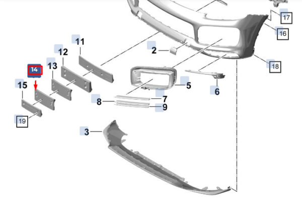 9Y0807287NOK1 - Porsche Cayenne 9Y0 license plate holder for front bumper 9Y0807287NOK1part