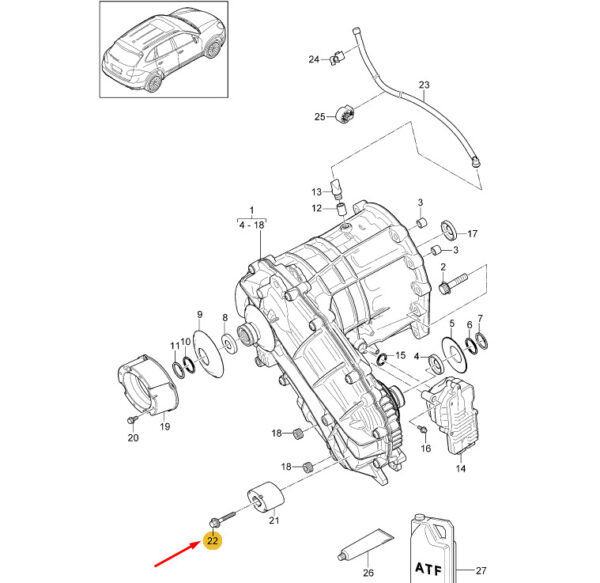 N91023603 - Porsche Cayenne 92A Transfer Case Vibration Damper Bolt N91023603