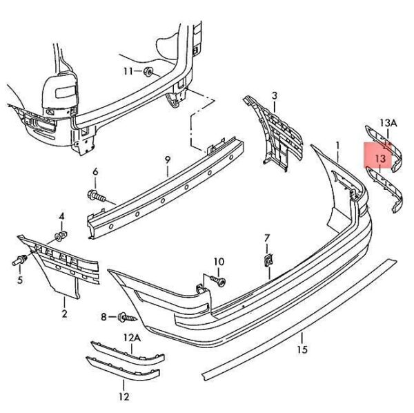 7M3807792CB41 - OEM VW Sharan syncro 4Motion 7M6 7M9 Protective Strip Right 7M3807792CB41