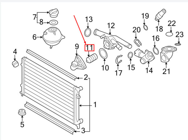03H121113E - NEW VW PHAETON 3D ENGINE COOLANT THERMOSTAT 03H121113E ORIGINAL