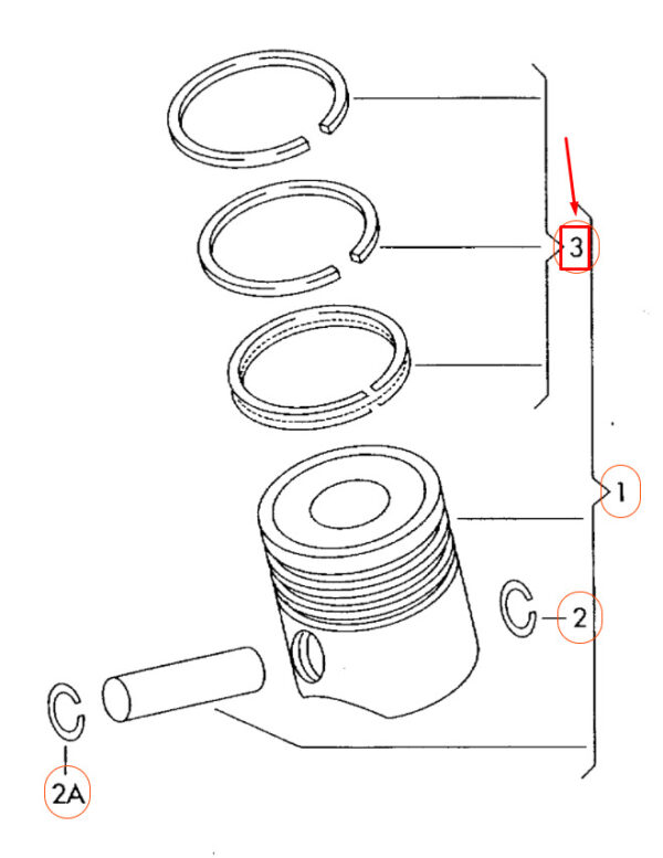 03H198151D - NEW VOLKSWAGEN PASSAT B7 ENGINE PISTON RINGS SET 03H198151D ORIGINAL