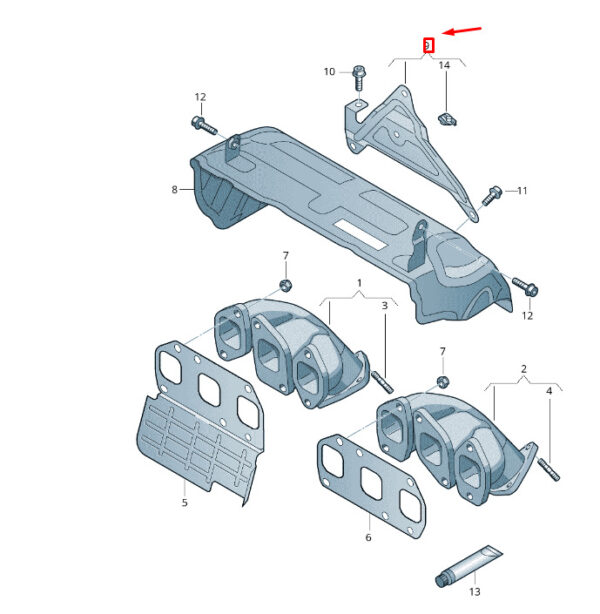 03H253049D - NEW VW TOUAREG 7P MK2 EXHAUST TRUMPET MOUNT 03H253049D ORIGINAL
