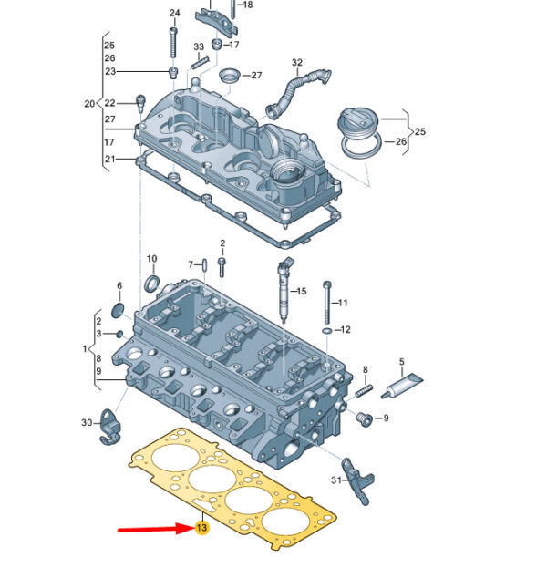 03L103383DB - NEW VOLKSWAGEN POLO 6R MK5 CYLINDER HEAD GASKET 03L103383DB ORIGINAL
