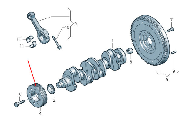 04C105243A - NEW VOLKSWAGEN TIGUAN AD CRANKSHAFT PULLEY 04C105243A
