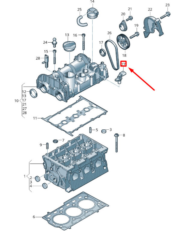 04C907601 - VOLKSWAGEN T-ROC A11 crankshaft position sensor 04C907601 NEW REAL